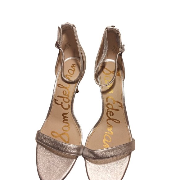Sam Edelman Metallic Silver Ankle Strap Sandal with Heel Size 10 – Bridal - Picture 7 of 9